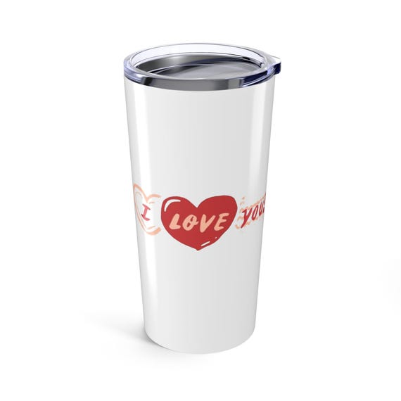 I Heart You Soundwave Tumbler 20oz | Red Heart Wave Design