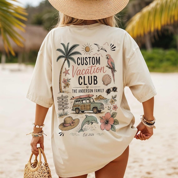 Custom Family Vacation Shirt Personalized Vacation Club Tee, Matching Family Beach Trip Shirts 2026, Comfort Colors Summer Travel Shirt