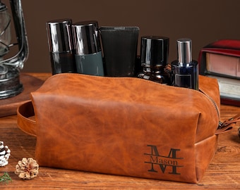 Personalisierte Kulturtasche aus Leder für Trauzeugen - Hochzeit Dopp Kit Geschenk