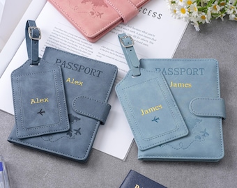 Personalisierter Pass und Gepäckanhänger, Brautjungfer Groomsmen Geschenk, Hochzeitsreisegeschenk