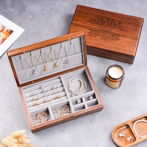 Personalized Wooden Jewelry Box – Back to School Keepsake Gift for Daughter