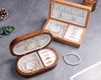 Custom Retirement Wooden Jewelry Box – Engraved Name Gift for Mom, Coworker, or Retiree