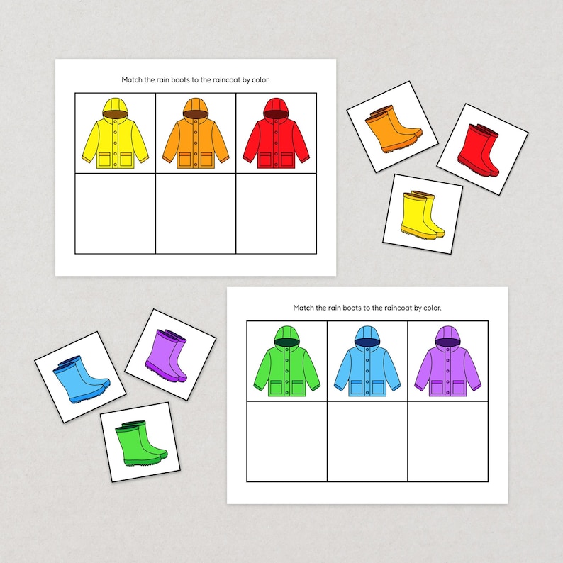 Outfit Color Matching Worksheets, Fine Motor Skills, Attention Activity ...