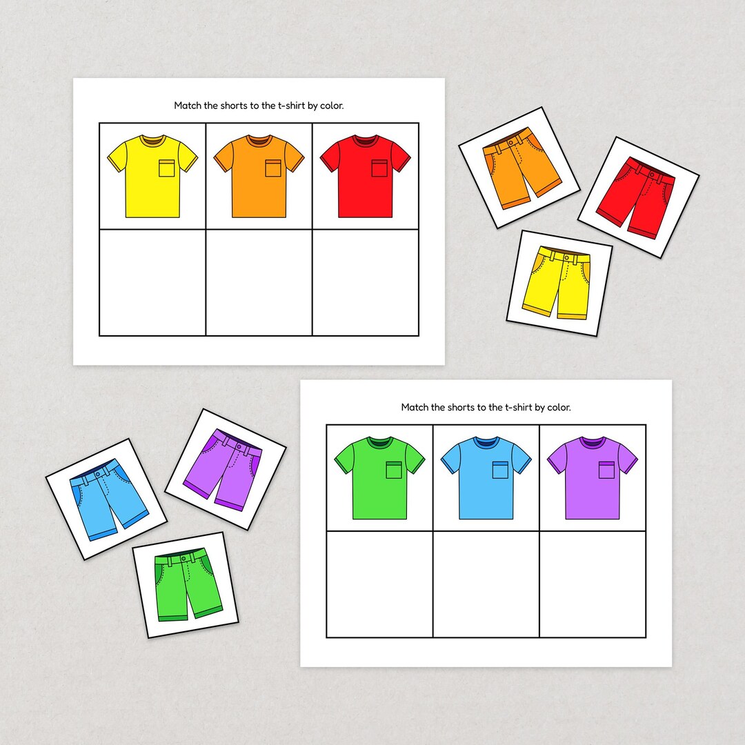 Outfit Color Matching Worksheet for Early Learners: Fine Motor Skills ...
