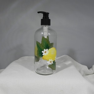 Lemon Hand Painted Soap / Lotion Dispenser