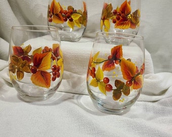 Autumn Stemless Wine/ Juice Glasses Set of 4