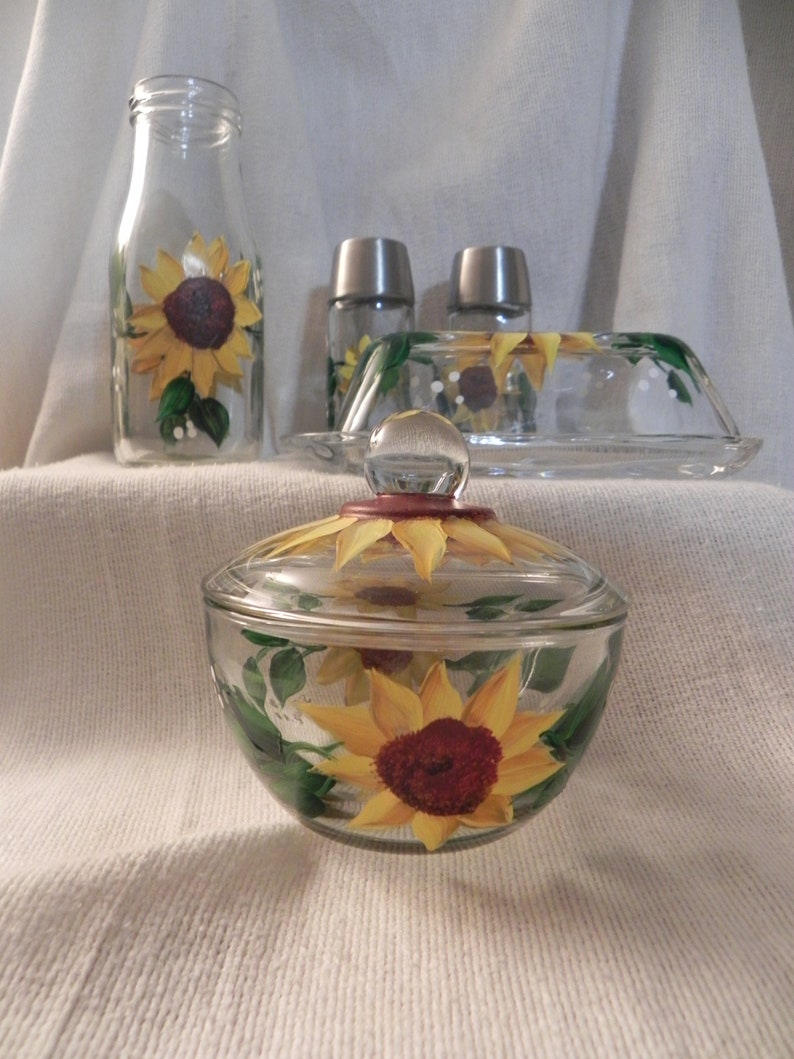 Sunflower Butter Dish Sugar Bowl and Creamer and Salt & Etsy