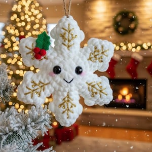 Christmas Plush Snowflake, Crochet Snowflake Pattern (PDF),DIY  Pattern