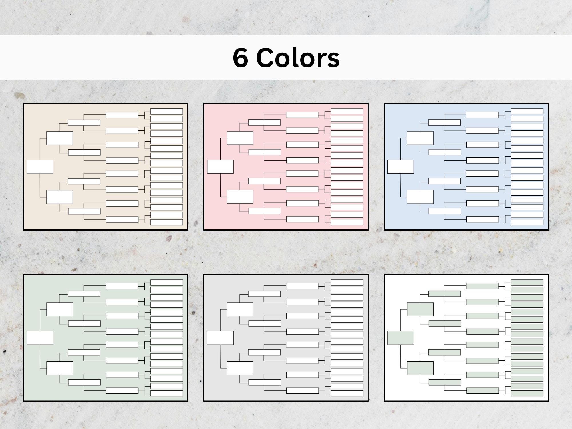 Printable 5 Generation Family Tree Chart, Fillable PDF Ancestry ...