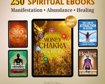 250 Manifestation & Abundance Spiritual eBooks Bundle | PLR MRR Law of Attraction Content