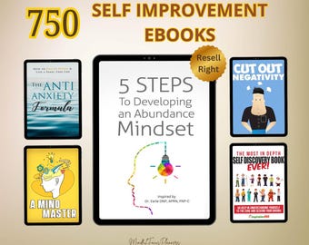 750 PLR Personal Development eBooks Bundle | MRR Resell Rights for Digital Products & Online Business