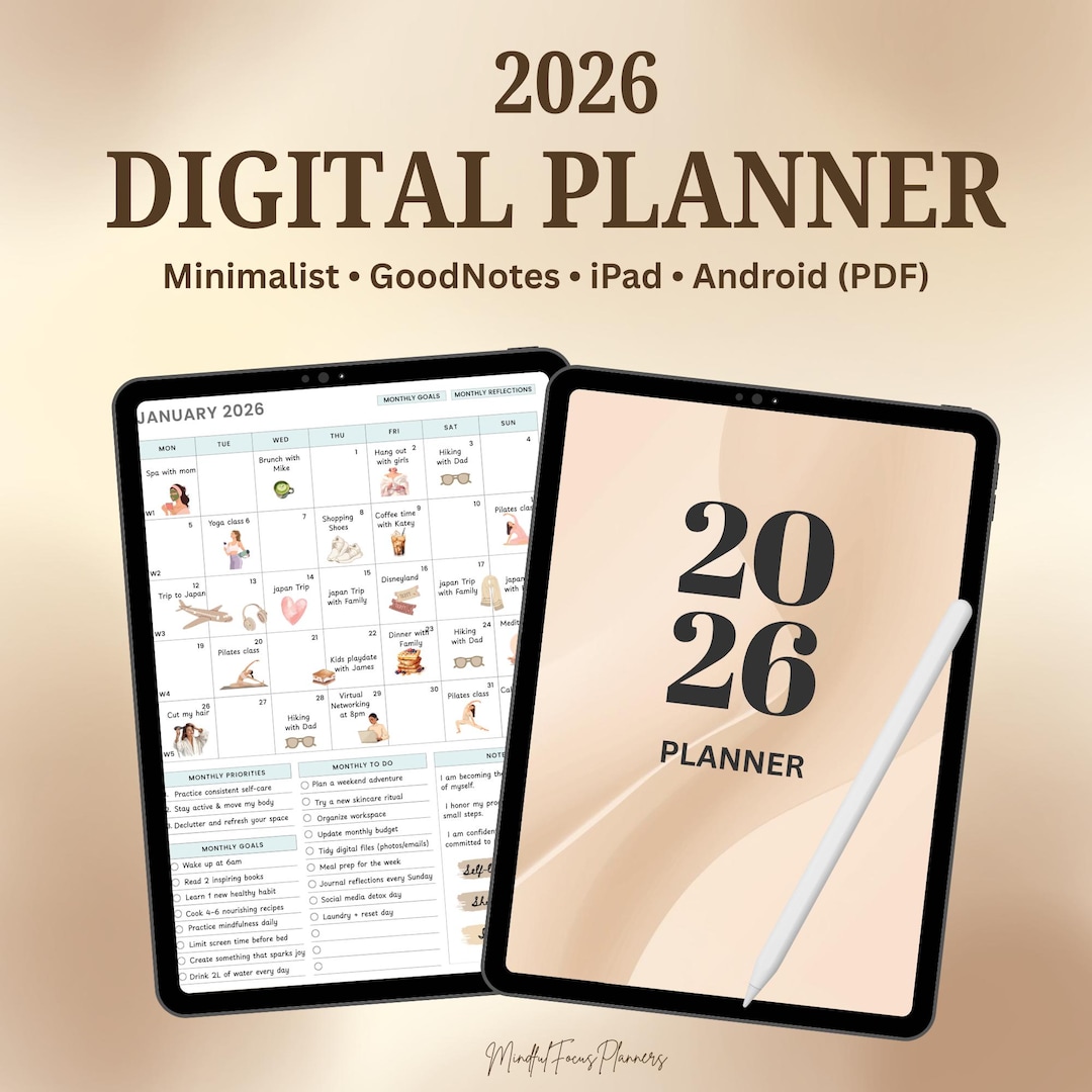 2026 Digital Planner for iPad | Goodnotes & Notability Hyperlinked PDF ...