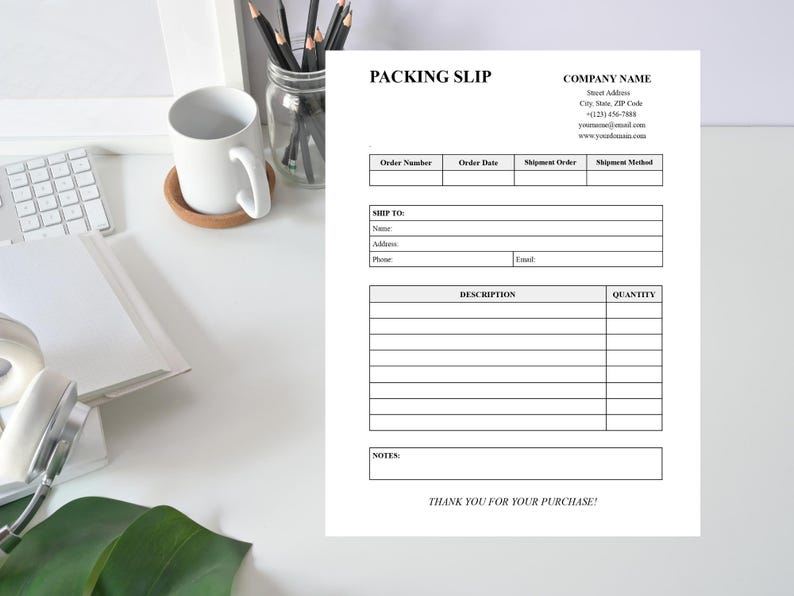 Editable Packing Slip Template | Small Business Shipping Form (docs ...