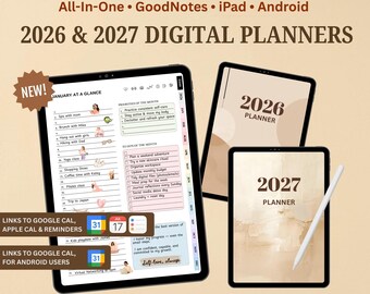 2026–2027 Digital Wellness Planner | Hyperlinked PDF for GoodNotes Notability | Life & Balance Planner