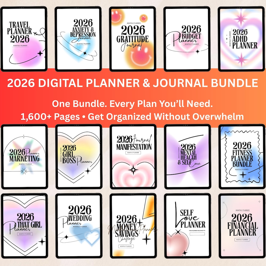 2026 Digital Planner Journal Mega Bundle | 26-in-1 (PDF) - Etsy