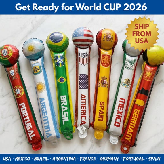 World Cup Cheer Sticks 2026, Soccer Party Supplies, Stadium Noise Makers, Football Watch Party Decorations, Fan Clappers and Accessories