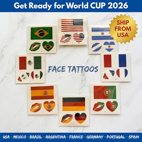 World Cup Face Stickers - Etsy