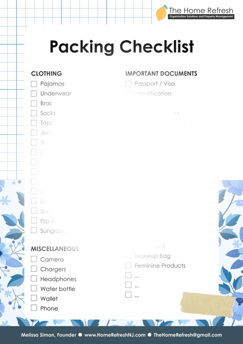 Digital Travel Packing Checklist | Digital Packing List | Instant PDF ...