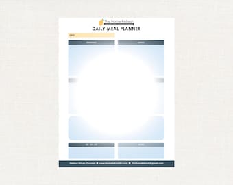 Printable Daily Meal Plan Template | Instant Download | Organize Breakfast, Lunch & Dinner