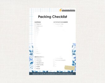 Digital Travel Packing Checklist | Digital Packing List | Instant PDF Download