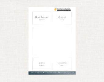 Printable Spice Jar Labels | Modern Minimalist Design | Instant Download PDF