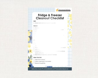 Fridge & Freezer Clean-Out Checklist | Printable Kitchen Organizer PDF