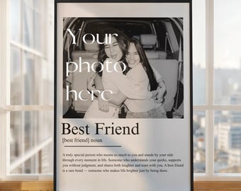 Regalo personalizado para amigos a distancia, póster fotográfico personalizado para amigos, regalo para quienes se mudan, amigo/a a distancia, decoración de pared personalizada para mejores amigos/as