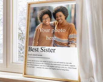 Lámina personalizada con la definición de hermana, regalo de amistad entre hermanas, lámina decorativa para pared, regalo personalizado para hermanas, decoración de pared personalizada para hermanas