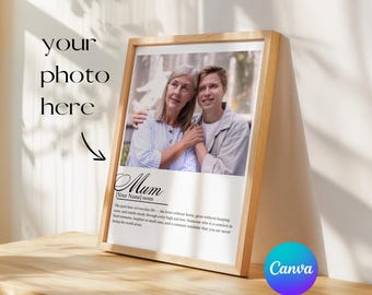 Mothers Day Present, Personalized Photo Poster Canva Template, Custom Mom Gift from Daughter, Sentimental Keepsake Wall Art Print