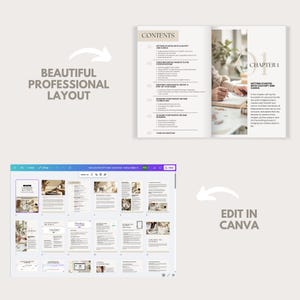 Educational slide showing what you’ll learn inside the ChatGPT & Canva guide. Highlights learning outcomes such as brainstorming, designing digital products in Canva, and launching confidently using AI. Great for beginners starting digital product businesses.