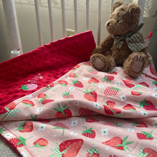 Strawberry Cake Pattern Print Hooded Blanket main image 1