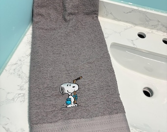 Embroidered Bath Towel - Hockey Beagle