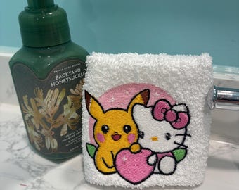 Decorative Washcloth - Hello Kitty & Pikachu