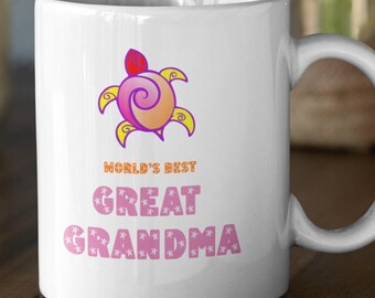 World's Best Great Grandma Turtle Mug | 11oz Ceramic