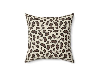 Cojín con estampado de leopardo marrón/cojín con estampado animal, decoración neutra