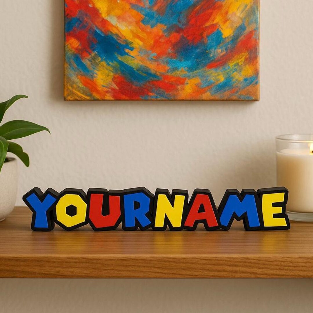 Fun Nameplate Examples Custom Colorful Style 3D Nameplate – Kids Fun Color Personalized Name ...