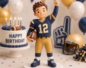Custom Rugby Bobblehead: Personalized Clay Figurine, Unique Fan Gift