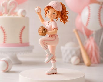 Custom Baseball Character Figurine From Photo, Personalized Keepsake Gift For Players And Coaches, Personalized Birthday Cake Topper