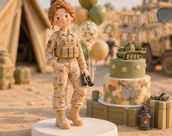 Custom Bobblehead Personalized USMC Marine Figurine Wedding Cake Topper Promotion Retirement