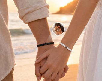 Custom Picture Projection Bracelet, Personalized Photo Rope Jewelry, Hidden Memory Charm, Adjustable Braided Wristband
