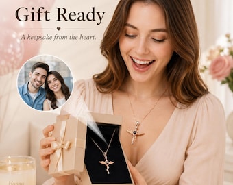Custom Photo Projection Necklace, Personalized Caduceus Pendant, Nurse Doctor Medical Jewelry, Hidden Picture Keepsake Gift