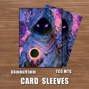 custom made yugioh card sleeves - Brushed - White Borders 50ct 63x90mm Holographic Top Loading