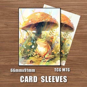 mtg frog card sleeves ETLKJVBL for Storage Solution, Cute Cartoon for MTG Card Box and Commander Decks, High Capacity Anime Card for Mtg Deck Box, Designed Specifically for Mtg Players gloss front MTG Card Sleeves - Frog