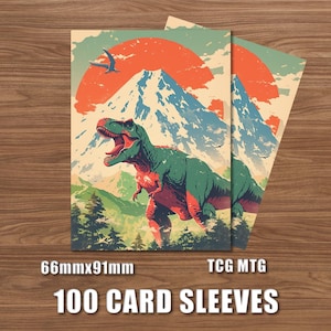 yugioh dinosaur card sleeves Card Supplies Skeleton T-Rex Standard Card Sleeves 50 Count MAX Protection