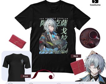 Fan Art Anime T-Shirt Casekuma | Honkai Erudition Scholar Tee | Star Rail Blasphemous Sage Merch HSR Otaku Gift - Inspired by Anaxa