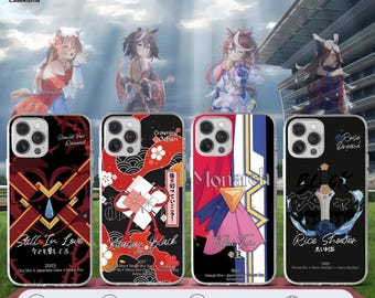 Uma Musume iPhone Samsung Cover Kitasan Black Rice Shower Still in Love  Tokai Teio Phone Case Pretty Derby Casing Cinderella Gray flat art