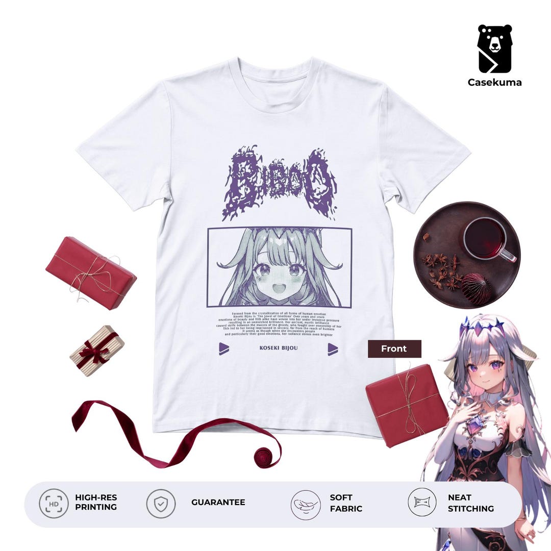 Koseki Bijou T-shirt | Hololive Advent Merch | Biboo Gemstone Aesthetic ...