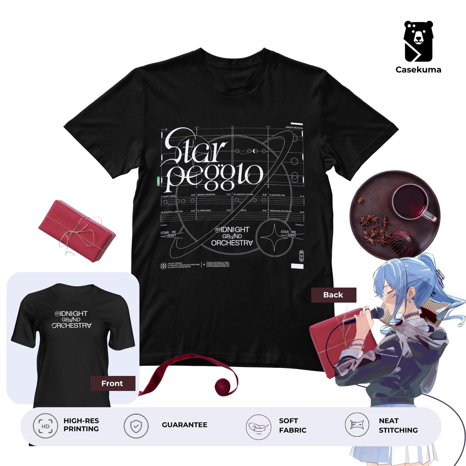 あんスタ メロアス ナイチュー ツアーTシャツ Starpeggio Graphic Tee | Midnight Grand Orchestra Shirt | Suisei