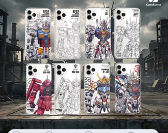 Gundam Mecha Collection-telefoonhoesje Casekuma | Geïnspireerd door de luchtfoto Barbatos Freedom Wing RX-78 Zaku| Robot anime behuizing cadeau mobiel pak