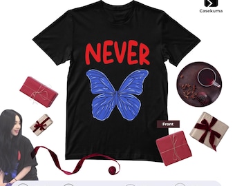 Aespa Never Butterfly Shirt Karina Giselle Winter Ningning Supernova Drama Graphic Tee Kpop Concert T-Shirt Black Y2K Gift for MY Fans